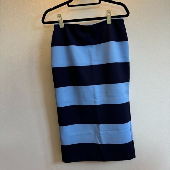 Zara blue and navy striped midi skirt - Picture 3 of 7